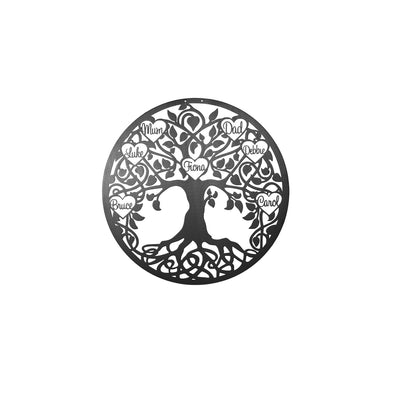 Family tree metal wall art