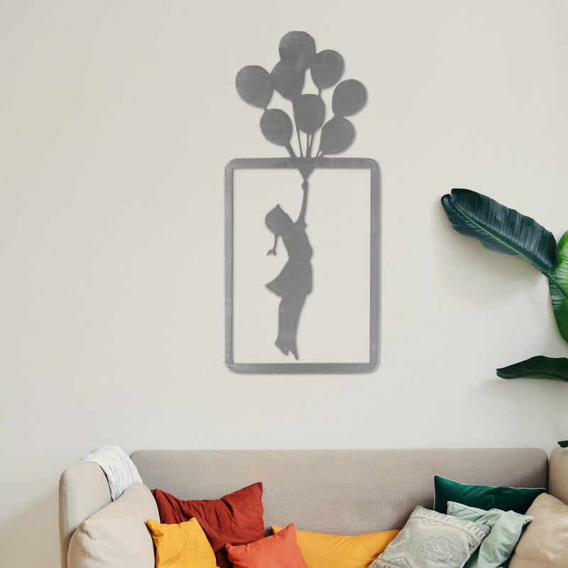 Girl With Baloons - Banksy Metal Wall Art