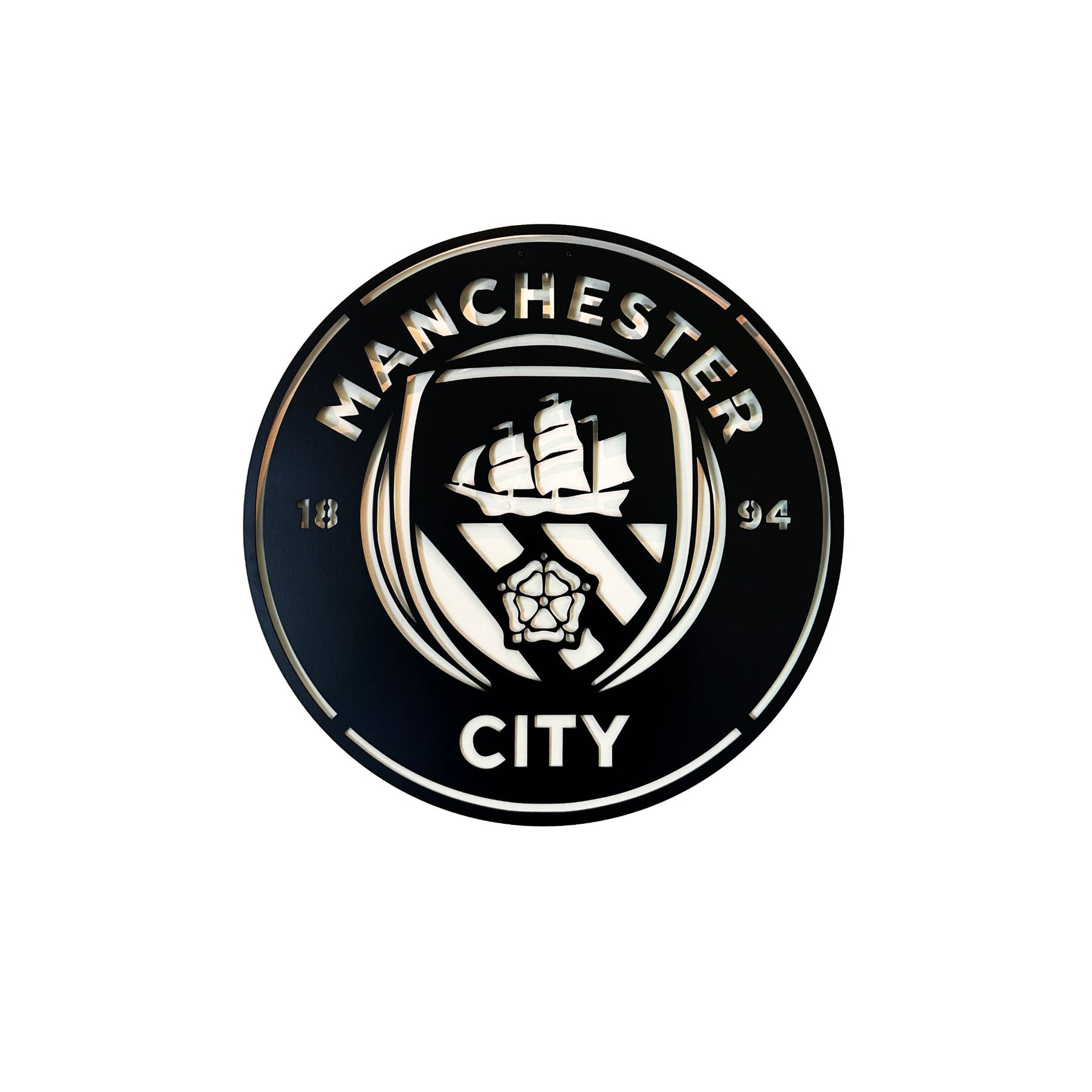 Targa Metallica Ufficiale Manchester City FC #No1 - 40x18cm, Per Decorazione Interna - Foto 12