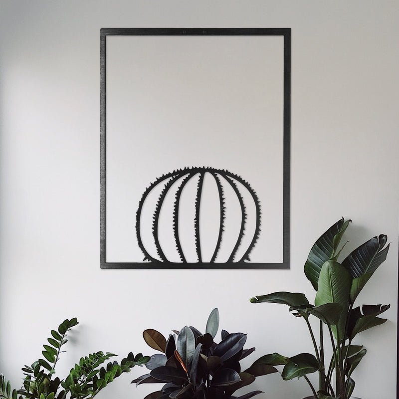Barrel Cactus Metal Sign