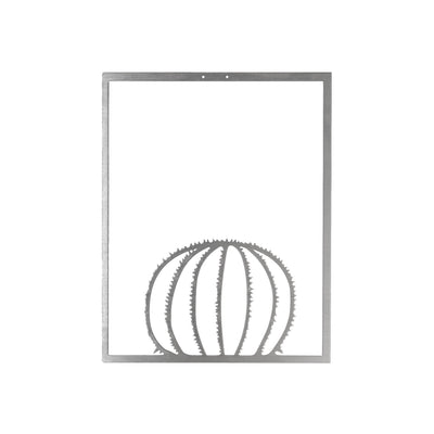 Barrel Cactus Metal Wall Decor#style_stainless-steel