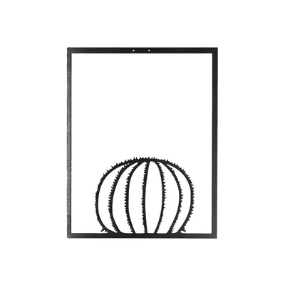 Barrel Cactus Wall Art#style_matte-black