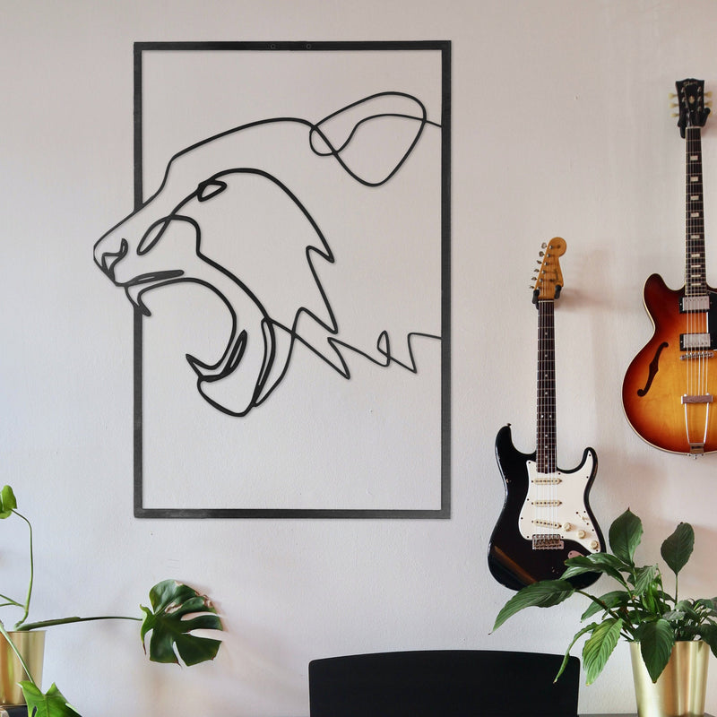 Big Cat Female Metal Wall Art