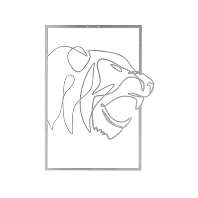 Big Cat Male Metal Wall Decor#style_stainless-steel