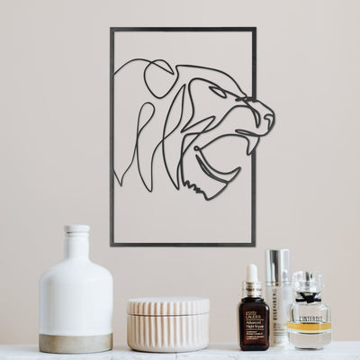 Big Cat Male Metal Sign#style_matte-black