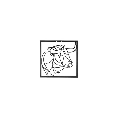 Bull Line Drawing Wall Decor#style_matte-black