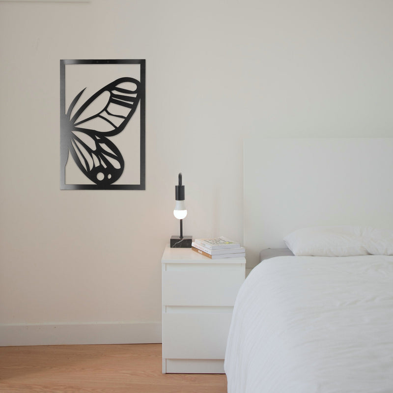 Matte Black Butterfly Metal Wall Art